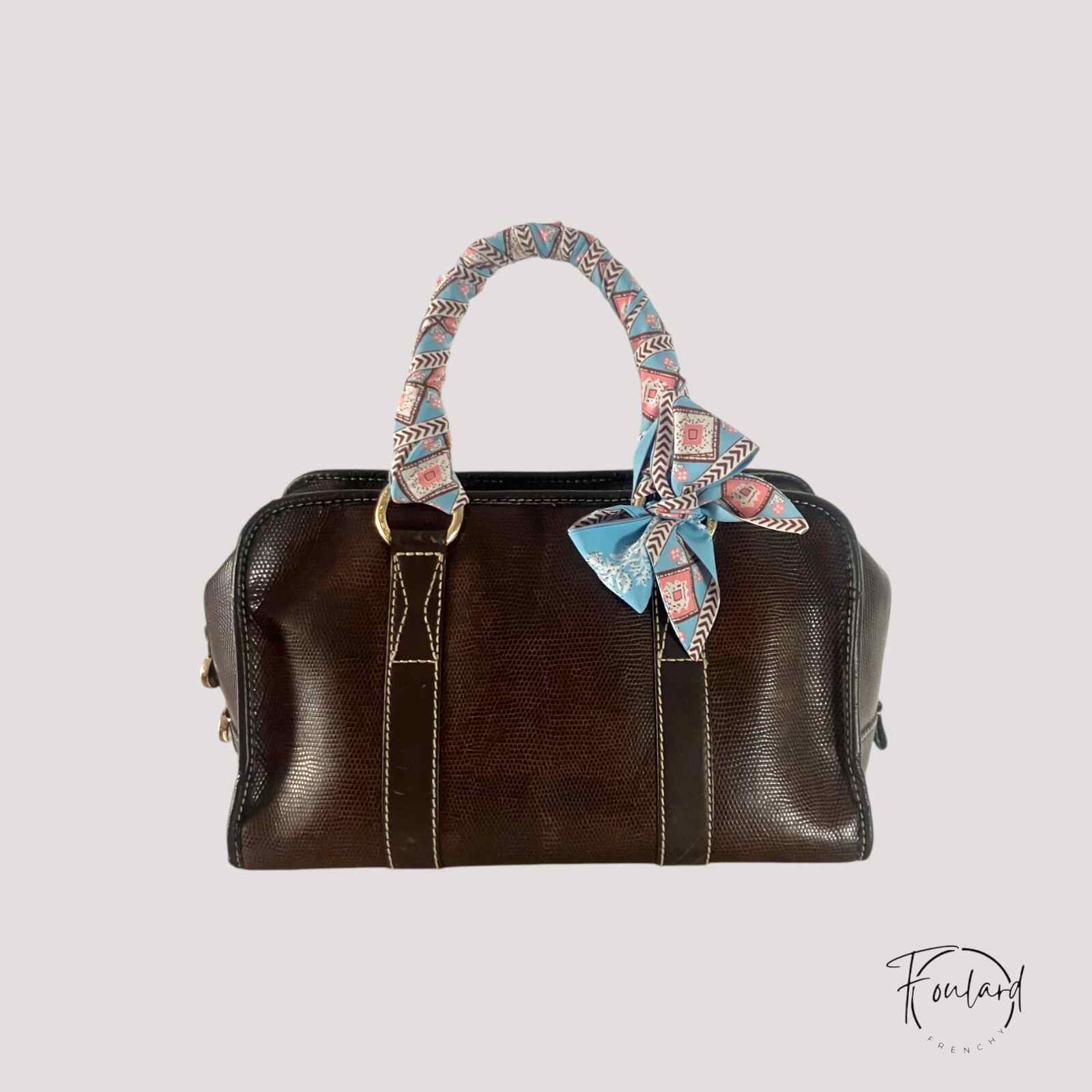Ceinture foulard bleu ciel, motifs réversibles – Image 3