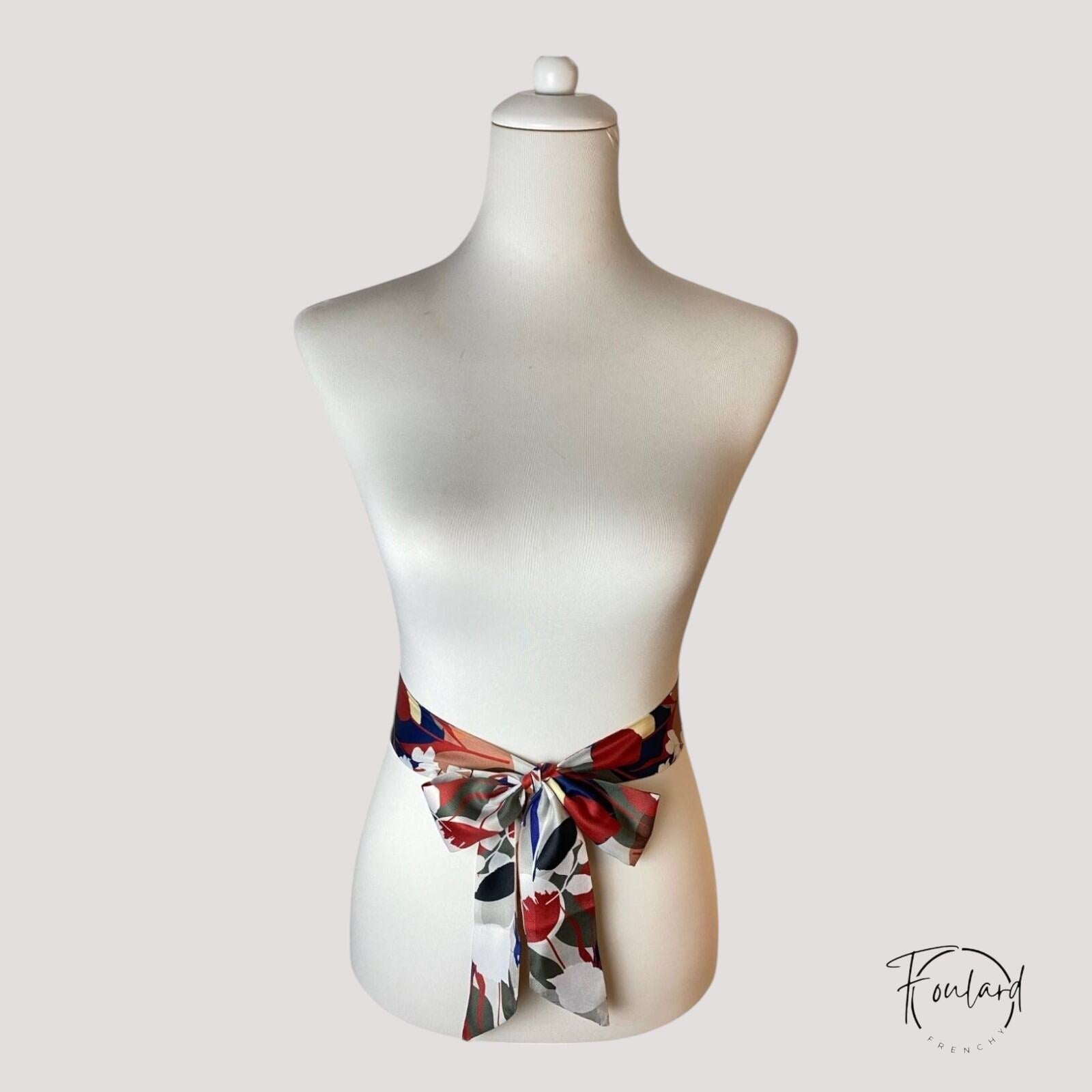 Ceinture foulard, fleurs multicolores