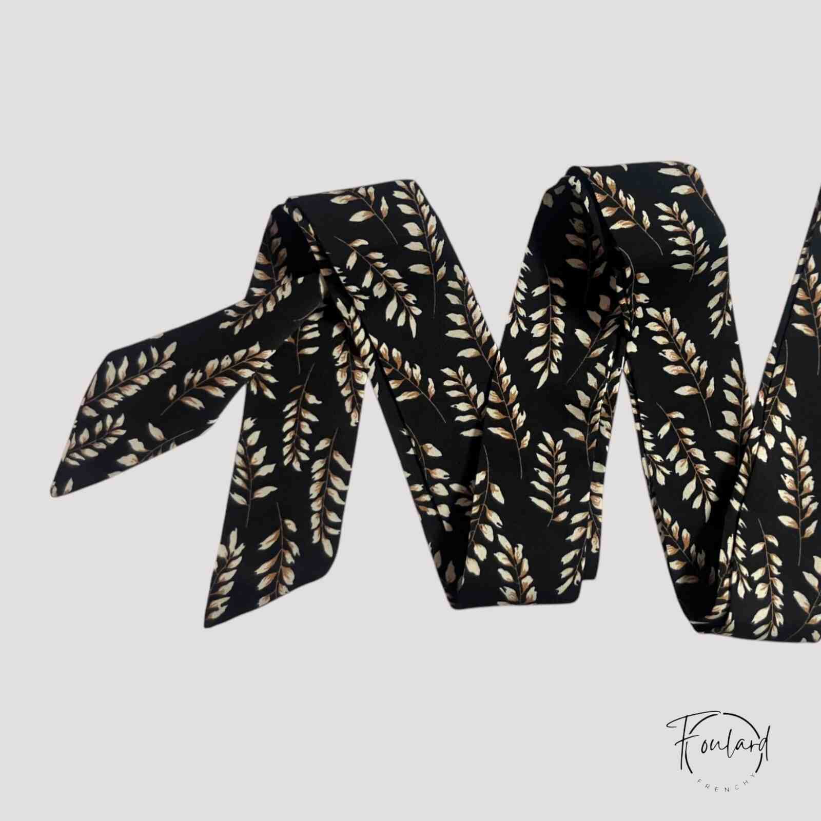 Ceinture foulard noire, motif sésame – Image 2