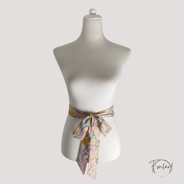Ceinture foulard rose champêtre