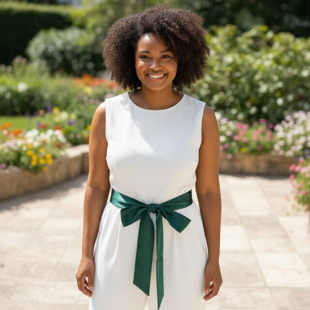 Ceinture foulard vert foncé