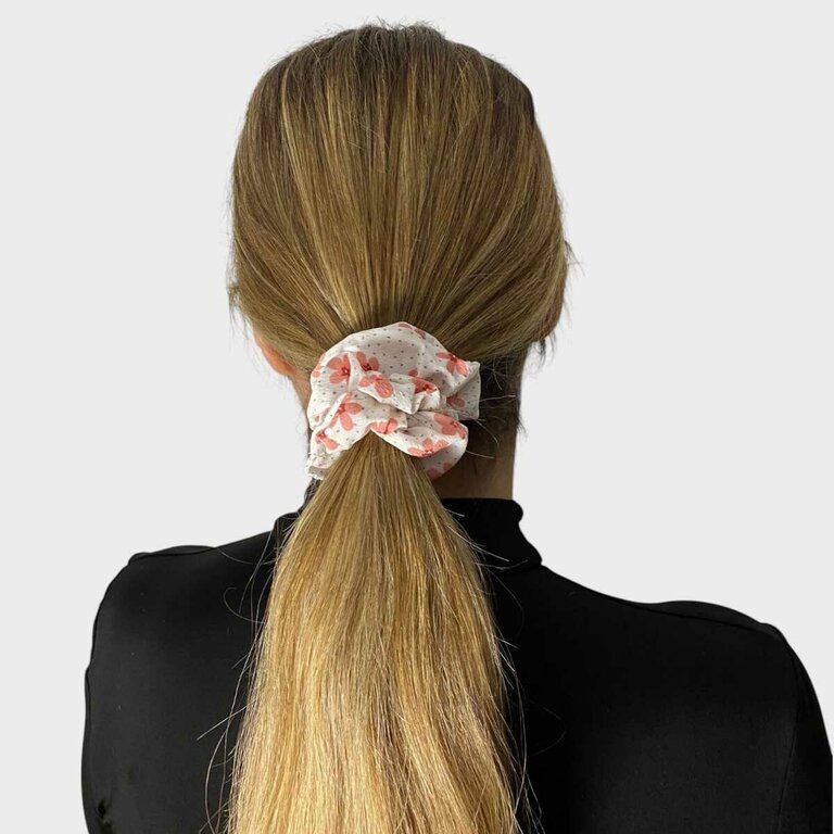 Chouchou 8 cm, fleurs roses – Image 2