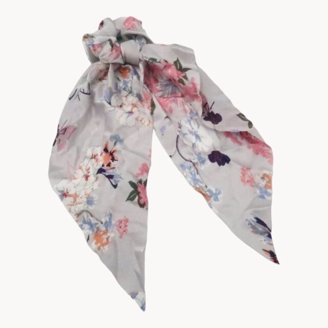 Chouchou foulard, gris ou rose