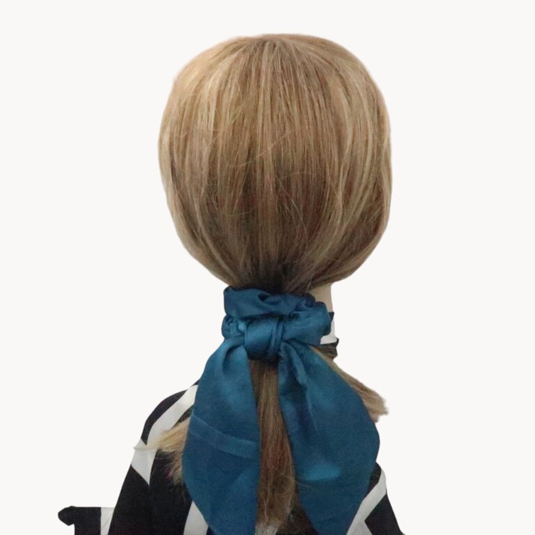 Chouchou foulard satiné uni – Image 3