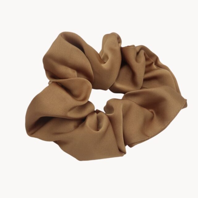 Chouchou en soie, noir, marron ou café