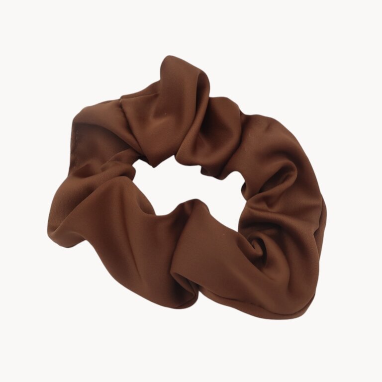 Chouchou en soie, noir, marron ou café – Image 3