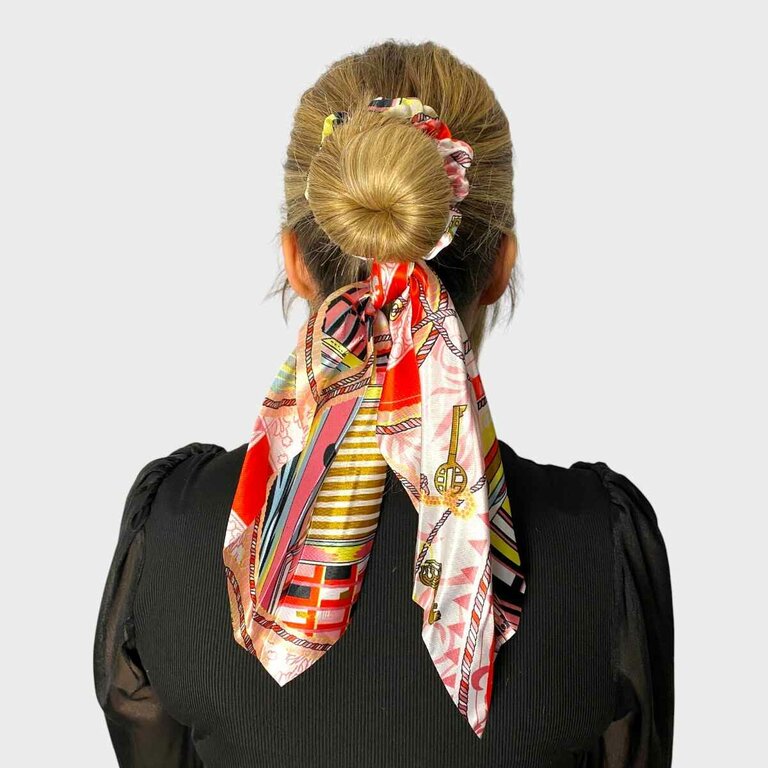 Chouchou foulard, motif nautique rouge – Image 2