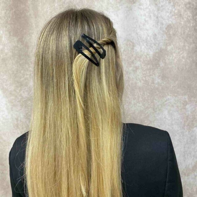 Duo de barrettes clic-clac noires, 6,5 cm