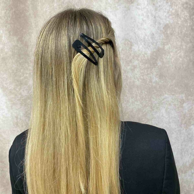 Duo de barrettes clic-clac noires, 6,5 cm