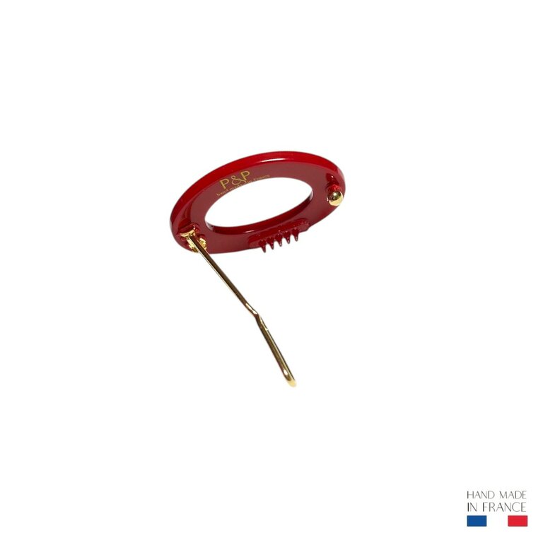 Petite barrette Chloé, rouge écaille – Image 4