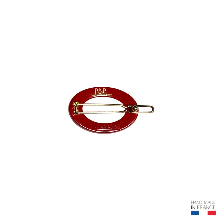 Petite barrette Chloé, rouge écaille – Image 5