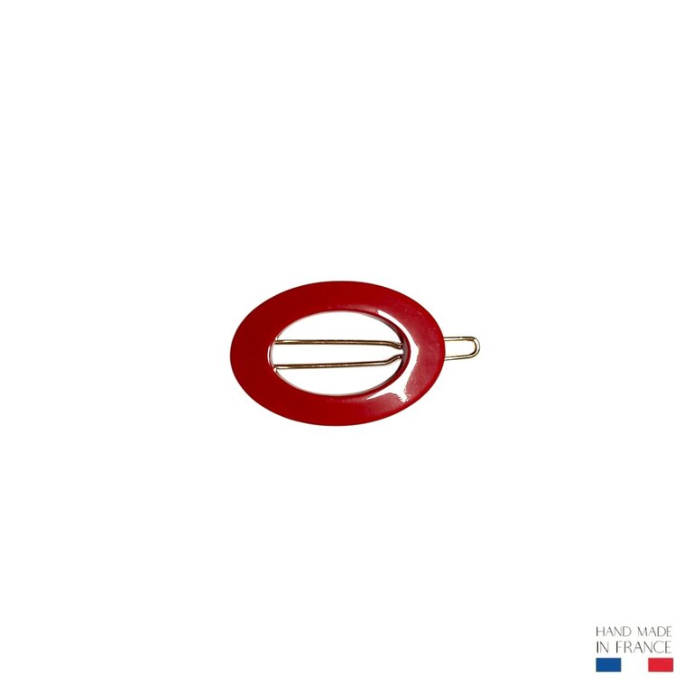 Petite barrette Chloé, rouge écaille – Image 2
