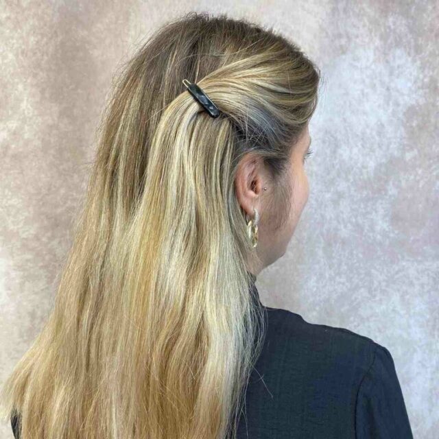 Barrette Philomène, noire nacrée