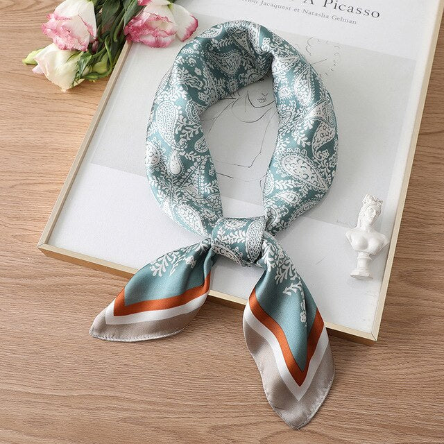 Foulard carré deluxe, pastel vert – Image 5