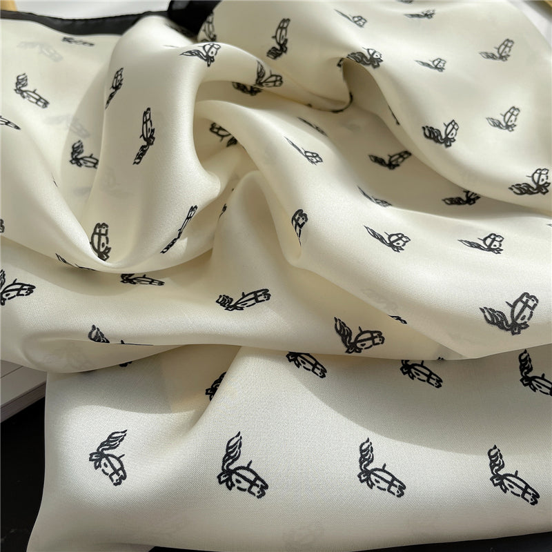 Foulard carré blanc, tissu fin – Image 6