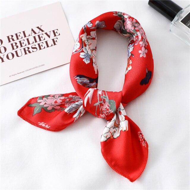Foulard carré 50 cm, rouge printanier