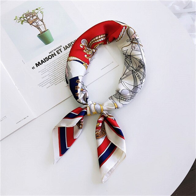 Foulard carré long, motif navire – Image 5