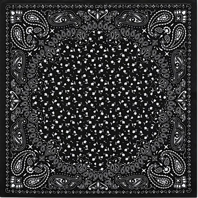 Foulard carré noir et blanc 68 cm en viscose à motifs